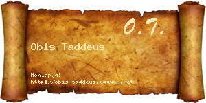 Obis Taddeus névjegykártya